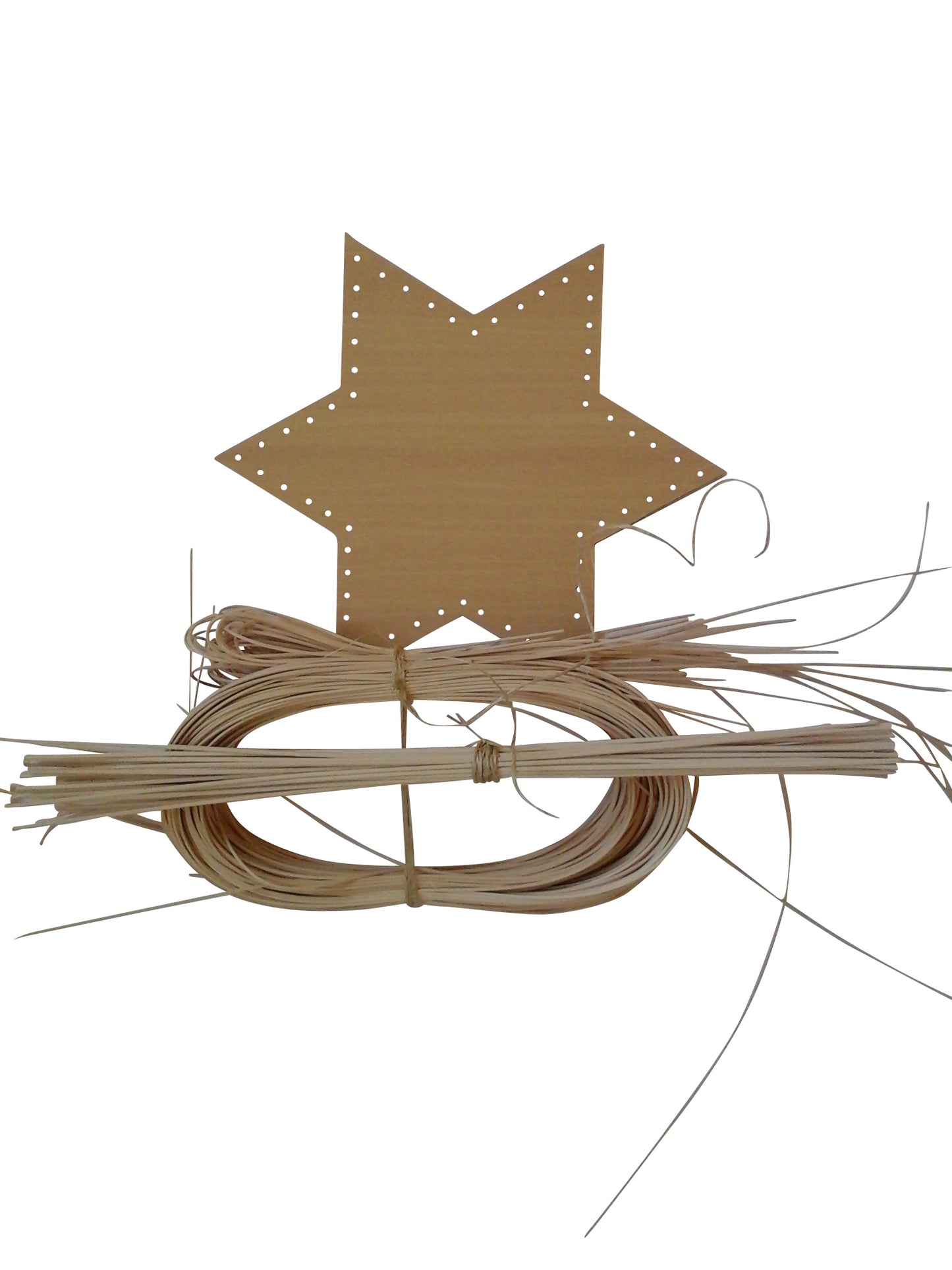 Peddigrohr Korbflechtset 3 Böden 1 Herz und 2 Sterne