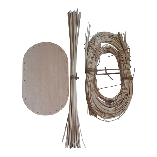 Peddigrohr Korbflechtset 2 Böden Oval 15*25cm und 29*41cm